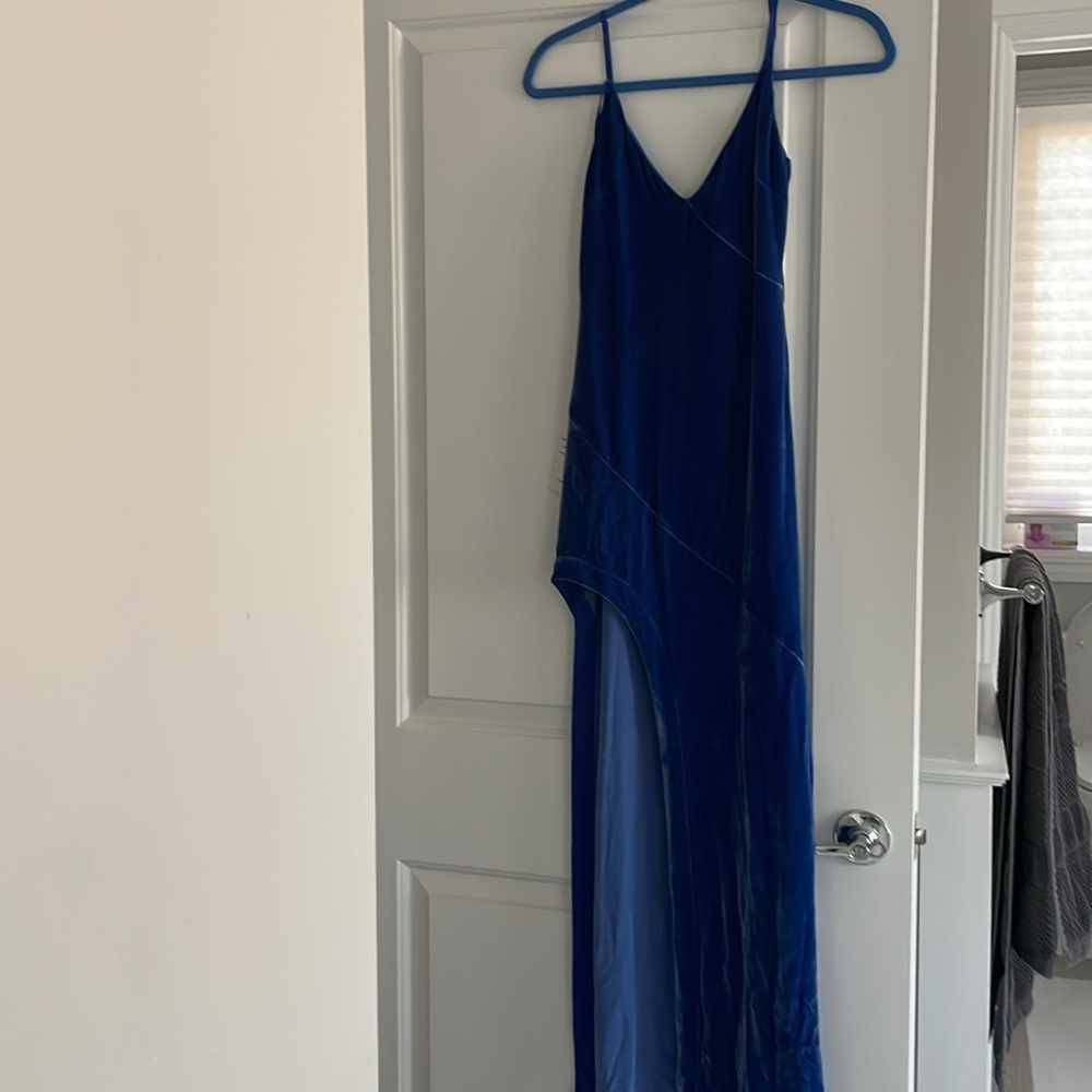 For Love and Lemons Nadine Blue Velvet Dress BRAND NEW WITH TAGS - Picture 4 of 5